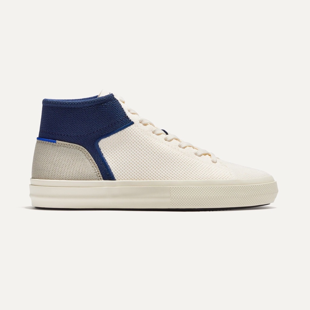 $179 Rothy's Rs01 High Top Hudson Colorway Cream Blue Mesh Comfort Sneakers 13